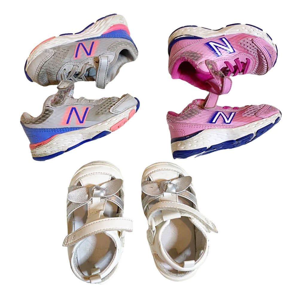 New Balance Multi Colored Sneakers/Running Shoes Toddler Girl's Size 5 Wide.